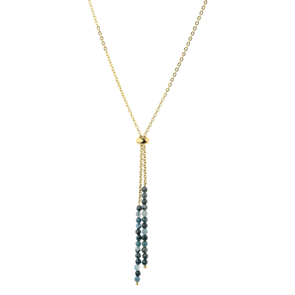 Ernstes Design, Collier, Kette, variabel, Kette mit Schiebeverschluss, Turmalin, K870